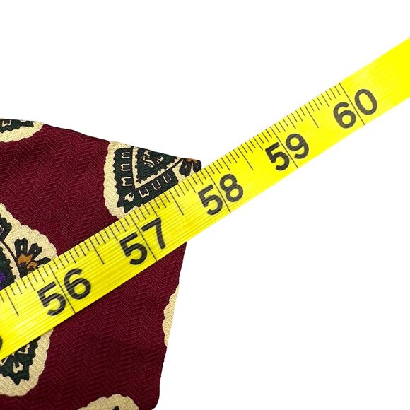 Vintage XMI Mens Designer Silk Dress Tie England Red Geometric Pattern 58 3.75 - Picture 10 of 10